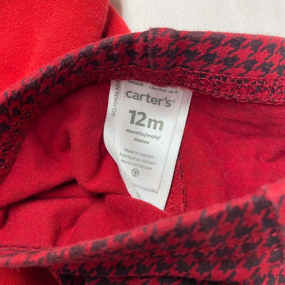 Holiday Baby Lot 12M Carter's Reindeer Sweatshirt Leggings Gerber Candy Cane Top - Picture 4 of 8